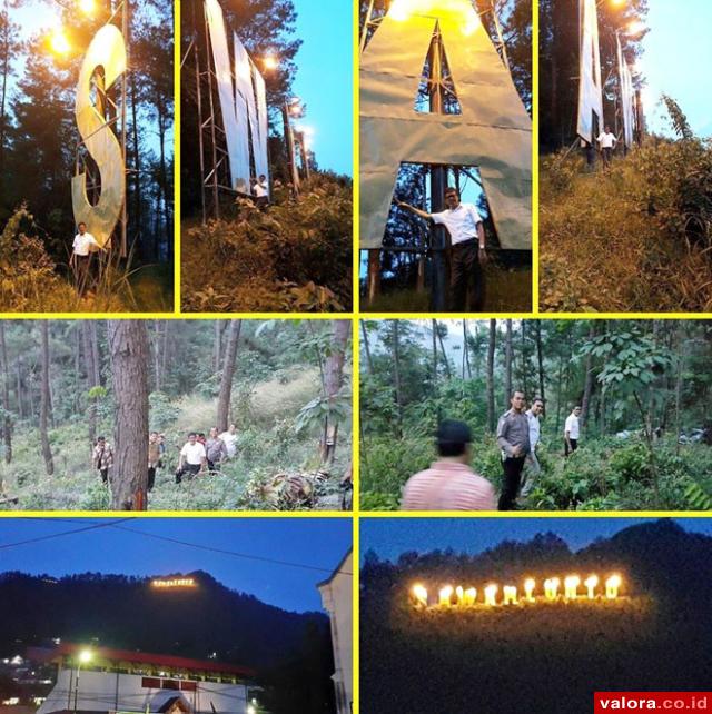 Gubernur Sumbar, Irwan Prayitno dan Wako Sawahlunto, Ali Yusuf berada di Puncak Polland melihat keindahan kota tua Sawahlunto dari puncak bukit, Minggu (24/5/2015). Tempat ini dapat menjadi salah satu destinasi wisata di Sumbar. (istimewa)