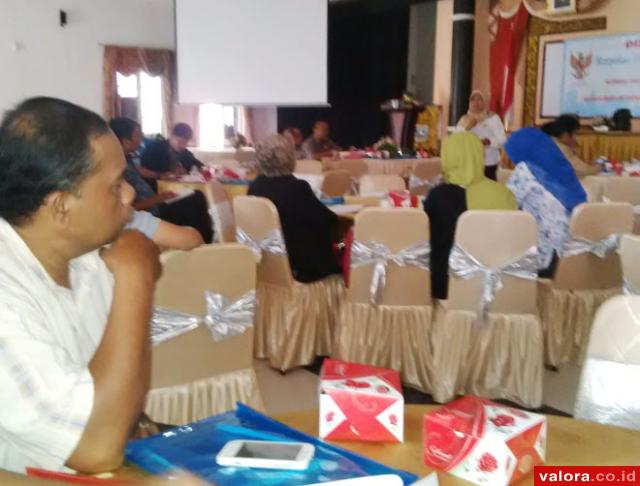 Wakil Ketua KI Sumbar, Arfitriati, saat memberikan pengantar pada Discussion Forum kerjasama Komisi Informasi Sumbar dengan KPMM, Senin (1/6/2015) di auditorium gubernuran Sumbar. (istimewa)
