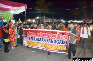 Parade Kecamatan Nanggalo pada pawai telong-telong yang digelar di HUT Kota Padang ke-346 tahun 2015 ini. (humas)