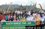 Wakasad, Letjen TNI Tatang Sulaiman dan Forkopimda, foto bersama dengan peserta Bukit Barisan Gowes Ranah Minang 2020 di Istano Basa Pagaruyung, Ahad (23/2/2020). (jheni rahmad/valoranews)