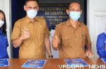 Sub Koordinator Kerja Sama Jasa Siaran dan Non Siaran TVRI Sumatera Barat, Elviana Nilasari foto bersama dengan jajaran Kominfo Padang Panjang, usai bersilaturahmi, Senin siang. (kominfo)