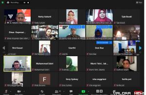 Tangkapan layar webinar webinar yang digelar Bundo Kanduang Mancanegara (BKM), Senin pagi.