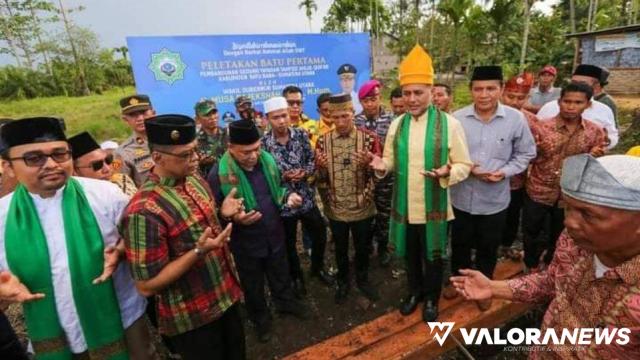 Suasana acara peletakan batu pertama pembangunan gedung Yayasan Tahfidz Ahlul Qur&#039;an Kabupaten Batu Bara - Sumatera Utara. (Dok. ESP)