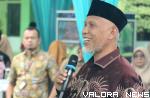 Gubernur Sumbar, Mahyeldi memberikan sambutan pada ajang Perayaan Hasil Belajar Project Penguatan Profil Pelajar Pancasila SMAN 1 Tilatang Kamang, Sabtu.