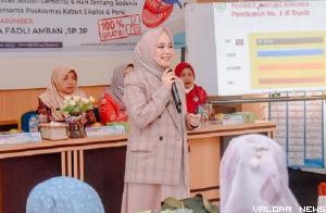 Ketua TP-PKK Padang Panjang, dr Dian Puspita SpJP berbicara tentang penyakit jantung pada masyarakat, di aula Puskesmas Kebun Sikolos, Kamis. (kominfo)