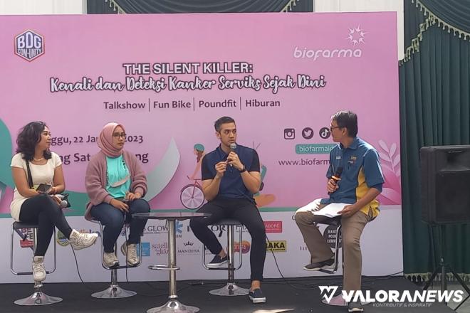 Talkshow The Silent Killer: Kenali dan Deteksi Kanker Serviks Sejak Dini dengan menghadirkan narasumber spesialis Obsetetri dan Ginekologi, dr Ryandra Prakarsa Sp.OG dan survivor Kanker Serviks di Bandung, Ahad. (humas)