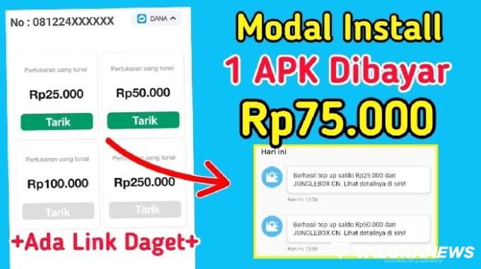 Ilustrasi aplikasi penghasil uang bisa dapat hingga Rp75 ribu main game online JungleBox-Make Real Cash. (Foto: Youtube Gebang Kiidiw)
