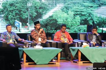 Wali Kota Bukittinggi, Erman Safar jadi pembicara pada sharing session kepala daerah di ajang City Sanitation Summit (CSS) XXI tahun 2023, di Kabupaten Bandung, Jumat. (humas)