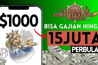 Ilustrasi Aplikasi game online Legend of Constellation (LOC) Awakening penghasil cuang hingga Rp15 juta per bulan. (Foto: Channel Youtube Arifandi Wahyu).