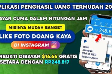 Ilustrasi aplikasi penghasil uang modal like foto raup Rp248 ribu. (Foto: Youtube Naufal354)