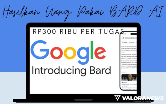 Ilustrasi Bard Google yang bisa hasilkan uang (foto: Youtube Keep Productive/Canva)