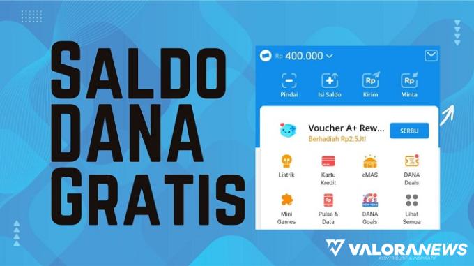 Ilustrasi saldo DANA gratis Rp400 ribu. (Foto: Canva)