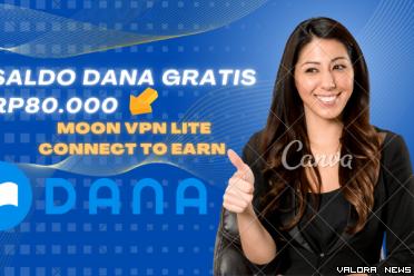 Ilustrasi saldo DANA dari Aplikasi Moon VPN Lite Connect to Earn (foto: Canva)
