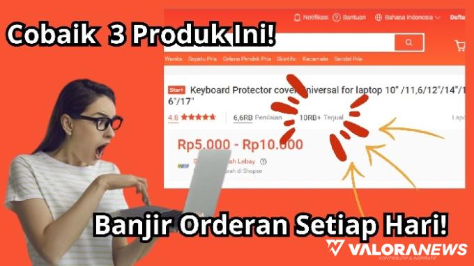 Ilustrasi tips bisnis online agar banjir orderan. (Foto: Canva/Shopee)