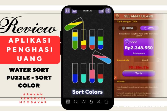 Ilustrasi Aplikasi Penghasil Uang Water Sort Puzzle - Sort Color. (Foto: Youtuber Jadi Berkah/Playstore/Canva)