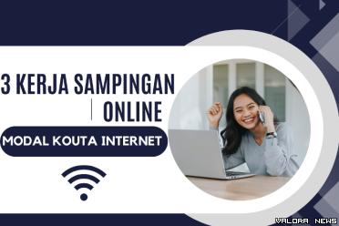 Ilustrasi Kerja Sampingan Online dengan modal kouta internet (foto: Canva)