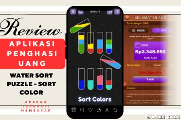 Ilustrasi Aplikasi Penghasil Uang Water Sort Puzzle - Sort Color. (Foto: Youtuber Jadi Berkah/Playstore/Canva)