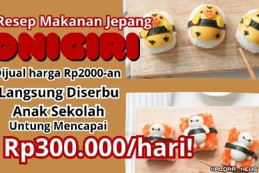 Ilustrasi resep onigiri makanan khas Jepang, bisa jadi ide jualan. (Foto: Canva/Pinterest)