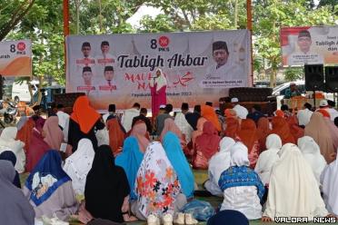 Anggota Komisi VI DPR RI, Nevi Zuairina memberikan sambutan pada kegiatan Tabligh Akbar dan Maulid Nabi yang digelar PKS Kota Payakumbuh, Ahad.
