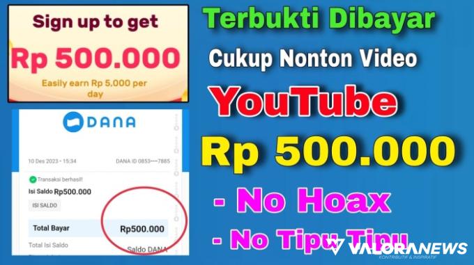 Ilustrasi aplikasi penghasil saldo DANA gratis 2023. (Foto: kanal Youtube Dana Gratis Official)