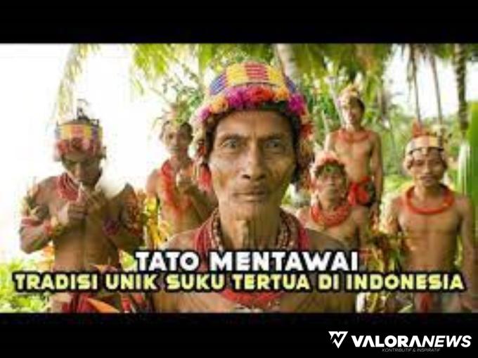 Ilustrasi tato Mentawai.