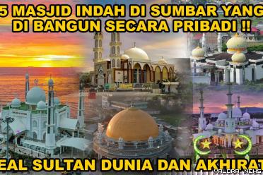 Ilustrasi 5 Masjid Indah di Sumbar yang diklaim dibangun secara uang pribadi. (Foto: YouTube Creative Hamdi)