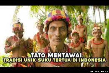 Ilustrasi tato Mentawai.