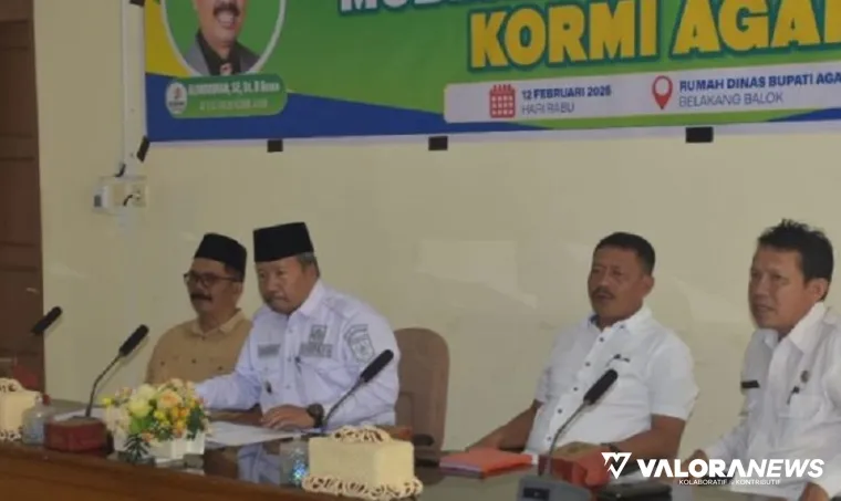 Bupati Agam, Andri Warman saat membuka Muscab KORMI Agam di Rumah Dinas Bupati Agam, Belakang Balok Bukittinggi, Rabu. (humas)