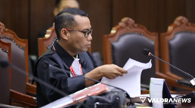 Advokat ASA Law Firm, Afriendi Sikumbang saat persidangan PHPU di Mahkamah Konstitusi, beberapa waktu lalu. (humas)