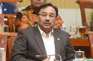 Anggota Komisi III DPR RI, Benny Utama dalam RDP dengan Jamdatun, di Gedung Nusantara II, Senayan, Jakarta, Selasa. (humas)