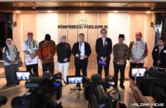 Ketua BKSAP, Mardani Ali Sera saat konferensi pers di Gedung Nusantara II, DPR RI, Senayan, Jakarta, Rabu (7/5/2025). (humas)