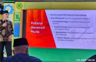 Gubernur Sumbar, Mahyeldi jadi keynote speaker pada kuliah umum tentang kepemudaan kepada ratusan mahasiswa di Universitas Muhammadiyah Riau, Rabu. (humas)