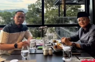 Wali Kota Pekanbaru,Agung Nugroho temui Menteri Pekerjaan Umum dan Perumahan Rakyat (PUPR) Dody Hanggoro di Padang, Sumatera Barat, Sabtu. (humas)