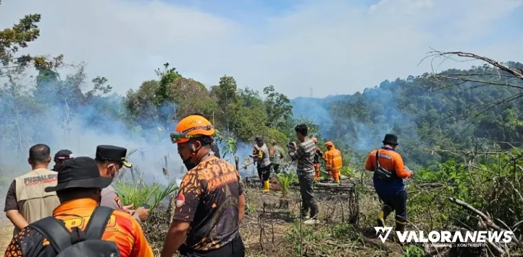 Kebakaran lahan seluas sekitar 10 hektar di Desa Merangin, Kecamatan Kuok, Kabupaten Kampar, Riau. (humas)