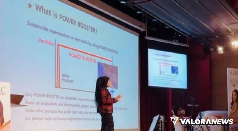 Dokter estetika asal Banjarmasin, Indonesia, dr Ayu Widyaningrum saat jadi pembicara pada forum Korean Beauty Aesthetic Summit (KBAS) 2025 di Chenai, India tanggal 18-20 Juli 2025. (istimewa)