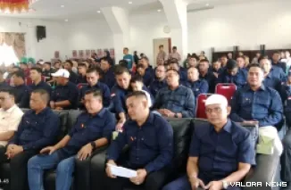 Suasana pelantikan Koni Pasbar periode 2025-2029 di aula kantor bupati, Kamis. (robbi irwan)