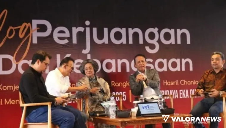 Dialog Perjuangan dan Kebangsaan hadirkan narasumber, Wakil Menteri ESDM, Yuliot Tanjung, Prof Dr Meutia Farida Hatta, Komjen Pol (Purn) Boy Rafli Amar, Hasril Chaniago serta Arief Malin Mudo dipandu moderator Eka Vidya Putra, di Bukittinggi, Sabtu. (hamr