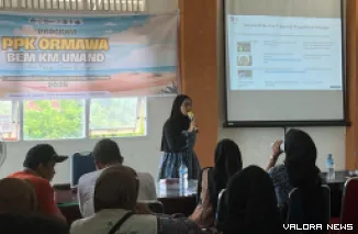 Sosialisasi dan Pemberian Materi dari Perwakilan Dinas Lingkungan Hidup Padang pada Kegiatan PPK Ormawa BEM KM UNAND 2025 tanggal 19 Juli 2025. (istimewa)