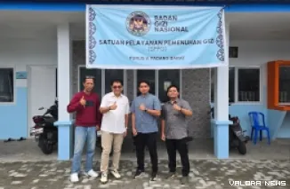 Wakil Ketua DPRD Padang, Mastilizal Aye dan stafm kunjungi Satuan Pelayanan Pemenuhan Gizi Badan Gizi Nasional di Jl Purus V, Sabtu. (humas)