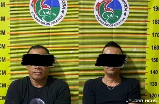 Dua DPO terduga pelaku pengedar narkoba jenis sabu yang berhasil diamankan Satresnarkoba Polres Solok Selatan di Kota Padang
