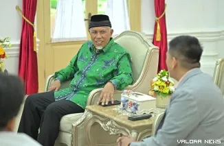 Gubernur Sumbar, Mahyeldi saat FGD dengan Forkopimda di Auditorium Gubernuran, Rabu (10/9/2025) malam. (humas)