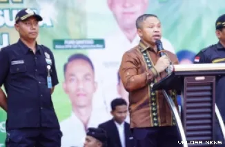 Gubernur Riau, Abdul Wahid saat memberikan sambutan pada pengukunan pengurus Generasi Muda Pujakesuma Riau di Alam Mayang Pekanbaru, Ahad. (humas)