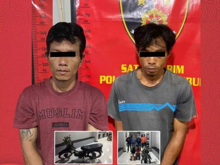 Kedua pelaku pencurian yang diamankan tim reskrim Polres Payakumbuh. (Dok. Polres Payakumbuh)