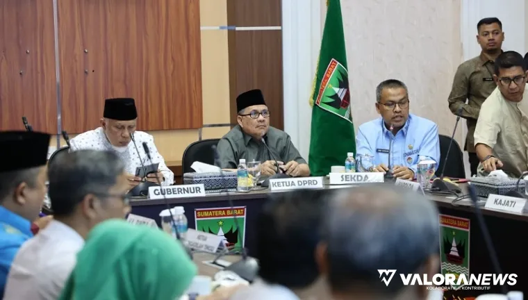 Ketua DPRD Sumbar, Muhidi jadi narasumber FGD Forkopimda Sumatera Barat tentang penanganan illegal mining, illegal fishing serta antisipasi kelangkaan BBM bersubsidi, di Istana Gubernur Sumbar, Jumat. (humas)