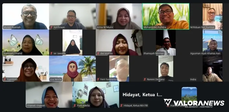 Suasana rapat secara daring yang digelar panitia pelaksana Kongres VII DPP IKA Unand, Sabtu. (humas)