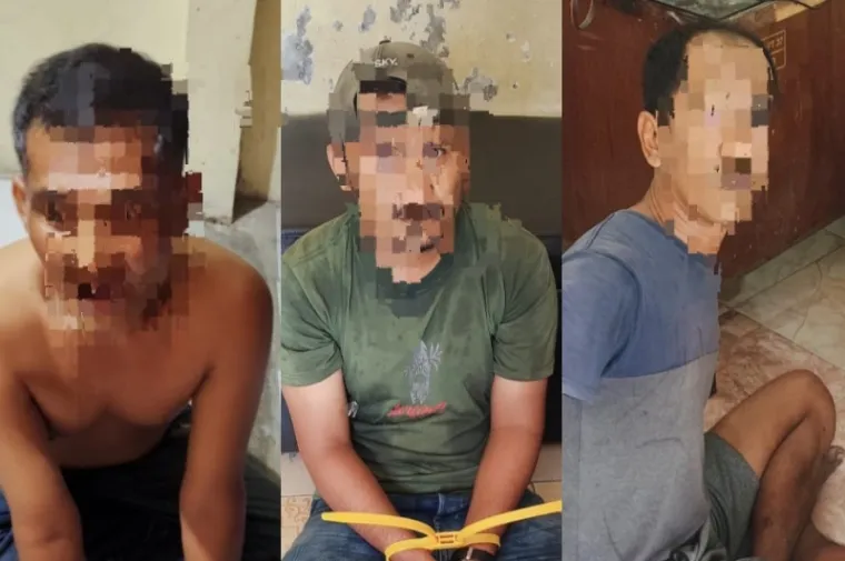Jajaran Polsek Padang Utara berhasil menggulung tiga pria dewasa yang diduga sebagai komplotan pencuri spesialis rumah tinggal. (Dok. Polsek Padang Utara)