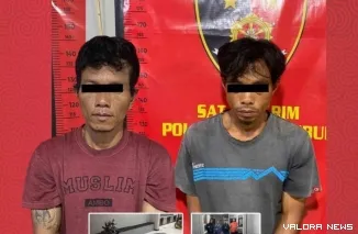 Kedua pelaku pencurian yang diamankan tim reskrim Polres Payakumbuh. (Dok. Polres Payakumbuh)