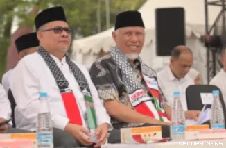 Ketua DPRD Sumbar, Muhidi hadir pada Aksi damai yang bertajuk Aksi Bela Palestina, Ahad.