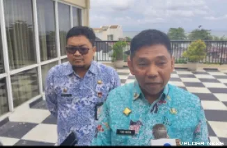 Kepala Dinas Pariwisata Kota Padang Yudi Indra Syani Didampingi Kabid Destinasi Diko Riva Utama, Kamis (16/10/2025)