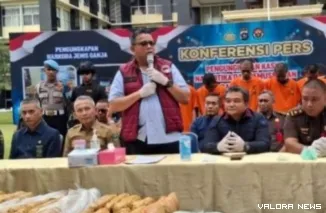 Konferensi pers pemusnahan barang bukti narkoba di Mapolda Sumbar, Selasa (7/10/2025) (Foto: Ist)